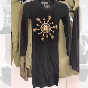 Gold studded sweater dress , NEW size small